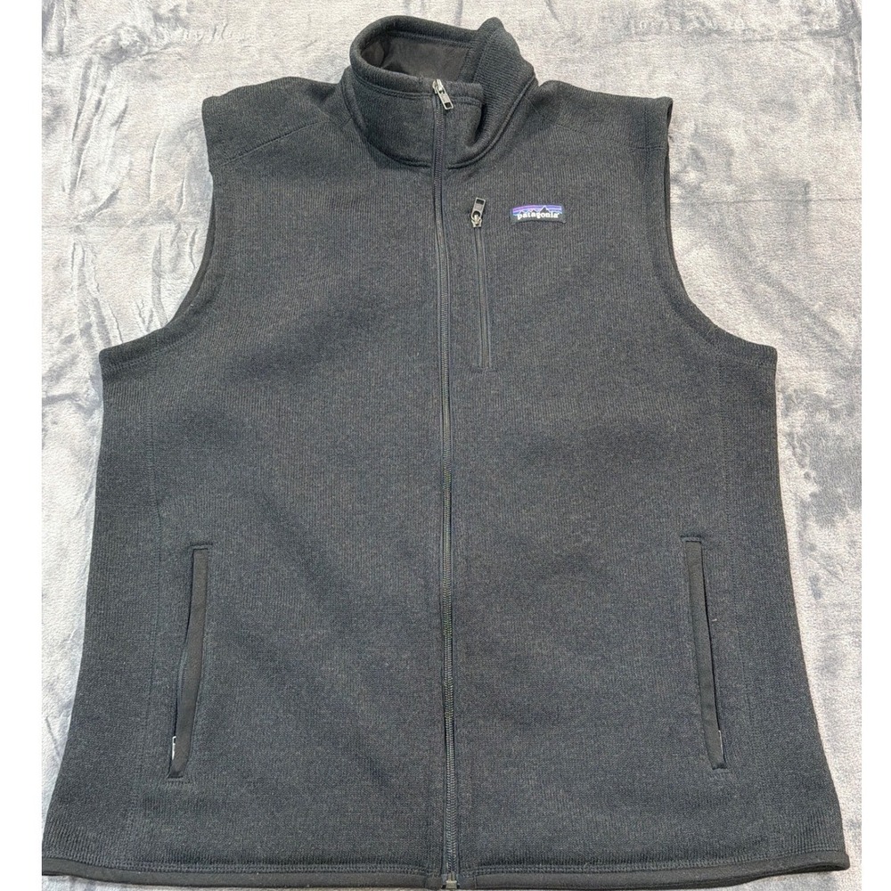 Patagonia Better Sweater Vest Mens Black Full Zip Fleece 25882 Large